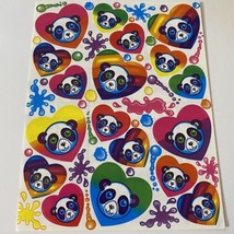 Vintage Lisa Frank Rainbow Painter Panda Bear Sticker Sheet S162 *Misprint Error - £51.10 GBP