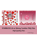 Valentines Starbucks 20oz Skinny Tumbler Design PNG files - $2.50