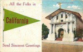 DB Postcard CA K219 Mission Dolores ca1910s California Greetings Street View - £5.66 GBP