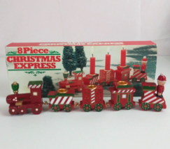 Vintage 1985 W.A. 8 Piece Christmas Express Mini Wooden Candle Holder Train - $9.69