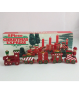 Vintage 1985 W.A. 8 Piece Christmas Express Mini Wooden Candle Holder Train - $178.75 MXN