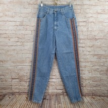 Vintage Vivaldi Jeanswear Jeans Size 10 Embellished High Rise Tapered Leg Denim - $30.84