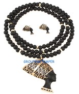 Nefertiti Egiziano Regina Ciondolo E Set Collana Orecchini - $464.53 MXN+