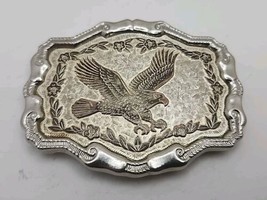 &quot;W&quot; Made in the USA Eagle Gold Silver Copper Tone Belt Buckle 3.5 x 2.75 - £9.43 GBP
