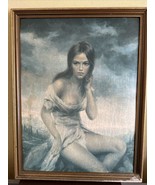 VINTAGE Vinciata Broken Silence Print On Board Lady 70s - £74.95 GBP