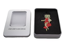 Betty Boop Red Gown &amp; Shoes 2 GB USB Flash Thumb Drive PC File Copy and Transfer - $7.99