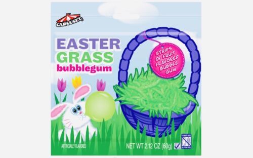 Carousel Easter Grass Bubblegum-Strips of Fruit Flavored Bubble Gum-2.12oz/60gm - $8.79