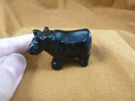 (Y-COW-569) Black Onyx COW gemstone carving gem cows dairy milk stone fi... - £11.02 GBP