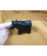 (Y-COW-569) Black Onyx COW gemstone carving gem cows dairy milk stone fi... - $266.28 MXN