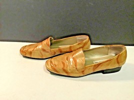 Bellini Womens Sz 8.5 M Shiny Gold Animal Print Flat Shoes Anaconda Slip... - $21.78