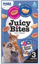 Inaba Juicy Bites Cat Treat: Tuna &amp; Chicken Flavor - 3 Packs, 2 Flavors,... - £4.62 GBP+