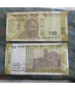 India 2021 20 Rupees Banknote - Inset Ltr A - Auth Sec Thread CIRC Tel S... - $4.50