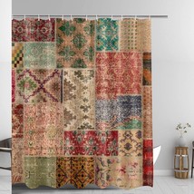 Moroccan Decor Shower Curtain Set 71x72in Red Brown - $1,120.90 MXN