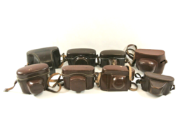 Leather Film Camera Case Lot of 8 Vtg Paxette Balda Iloca Diax Lord Nikkorex - £44.61 GBP