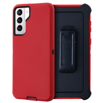 For Samsung S21 Plus 5G 6.7" Heavy Duty Case W/Clip Holster RED/BLACK - $8.56