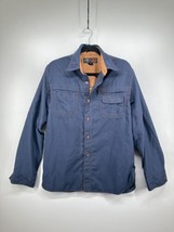 Guess Jeans men&#39;s button down Blue double pocket Stitched Long Sleeve shirt Sz S - £23.49 GBP