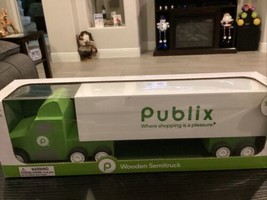 Wooden Semi Delivery Truck Publix Supermarket New 2023 Rolling Tires 13” - $44.55