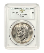 1976-D $1 PCGS MS67 (Type 1) ex: D.L. Hansen - £8,813.00 GBP