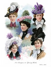 3333.Victorian Lovely hats Fashion dresses POSTER.Navy.Red Room Home art decor - £13.46 GBP+