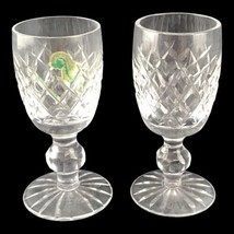 Set of 2 Waterford Ireland Boyne Crystal Cut Glass Cordial Wine Glasses ... - £29.41 GBP