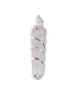 Rose Quartz Pendant, Spiral Wrapped Crystal Pendant To Bring Eternal Love - £6.29 GBP