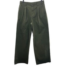 Gap 8 Pants Pleated Wide Leg Khaki High Rise Army Jacket Green Trouser Stretch - $28.03