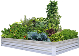 Galvanized Raised Garden Bed for Vegetables, Flowers Herbs, 8X4X1Ft - £50.26 GBP