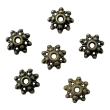 200 pcs Bronze Bead Caps 9mm Flower Cupped Spacers Fits 10-16mm Beading Findings - £7.52 GBP