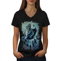 Wellcoda Owl Dream Beast Animal Womens V-Neck T-shirt, Bird Graphic Design Tee - £16.20 GBP