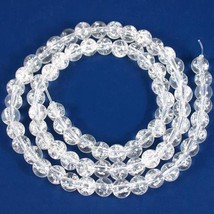 Clear Crackle Glass Round Loose Beads 6mm 1 Strand - £12.24 GBP