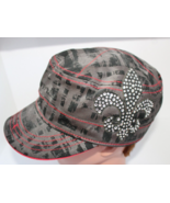 Cruel Girl Women&#39;s Rhinestone Fleur De Lis Adjustable Strapback Cadet Cap - $17.75