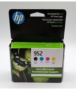 HP 952 Black &amp; Color Ink Cartridge Set X4E07AN F6U15AN N9K27AN Retail Box - £71.09 GBP