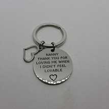 Keychain Nanny Heart Gift Love Inspirational Key Ring Silver - £7.82 GBP