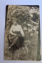 African American Lady Sitting In A Chair In Her Garden Picture RPPC Postcard - £23.59 GBP