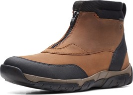 Clarks Men&#39;s Grove Zip Waterproof Ankle Boot, Dark Tan Leather, 9.5 - $71.27