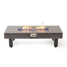 54-Inch Stone Iron Fire Pit Table: Outdoor Heater &amp; Dining - $8,183.97 MXN