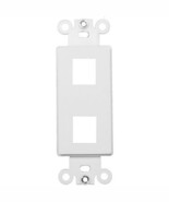 Two Ports Decorative Data Comm Frame For Keystone Modular Inserts White ... - $15.83