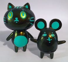 Baketan Green Shimmer Cat and Mouse Set RARE and LIMITED Set image 2