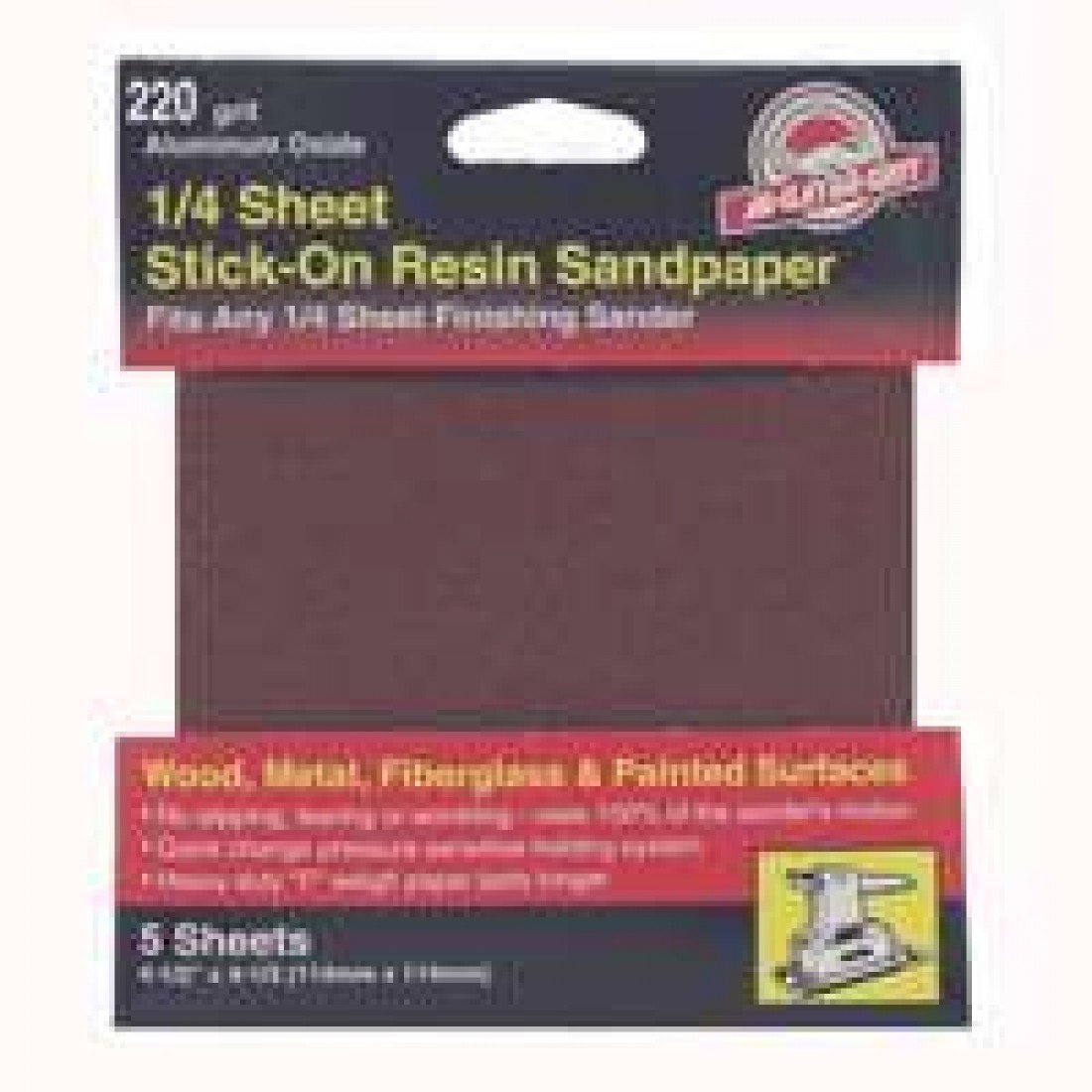ALI INDUSTRIES 4072 220 25 CT Grit Sandpaper, 5-Pack - $17.34