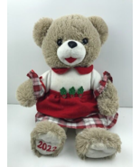 2022 WalMART CHRISTMAS Snowflake TEDDY BEAR Tan a Girl 20&quot; Red Outfit - £15.26 GBP