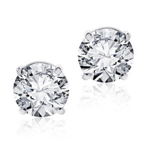 1.45 Carat Round Diamond Stud Earrings F-G/VS2 14K White Gold - £1,631.19 GBP