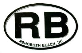 Rehoboth Beach Delaware White Oval Fridge Magnet - £4.77 GBP