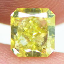 Radiant Shaped Diamond Fancy Yellow Certified Loose Natural Enhanced SI1 1 Carat - £859.30 GBP