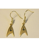 Star Trek Classic TV Series Command Logo Gold Toned Loop Earrings, NEW U... - £11.44 GBP