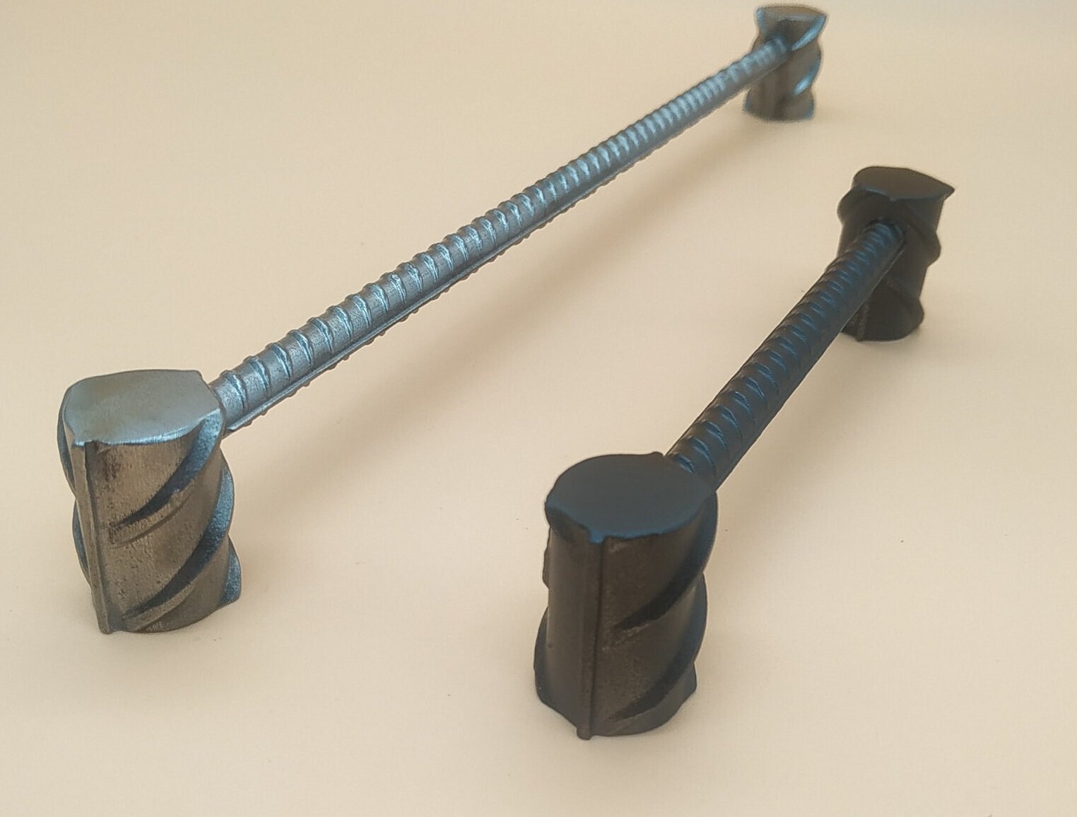Handmade drawer handles Rebar pulls for kitchen cabinets, wardrobes, and... - $7.00