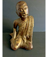 19th Century Mandalay Burmese Carved Wooden Monk ~ Sariputta  ~ 12&quot; - $137.61