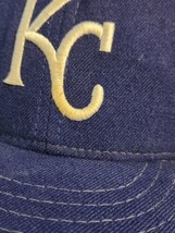 Kansas City Royals Wool Hat Baseball Cap Men Fitted 7 1/4 USA Made stain rare - £8.51 GBP