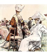C.1900 German Magazine Cover Lithograph Victorian Meggendorfer #820 DWAA13 - $49.99
