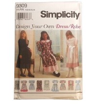 Simplicity Pattern 9309 Girls&#39; Dress Church Party Plus Size AA 7-14 Vintage UC - £3.26 GBP