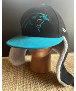 Carolina Panthers Fleece Lined Fitted Toboggan Winter Hat Logo NFL New Era - $266.89 MXN